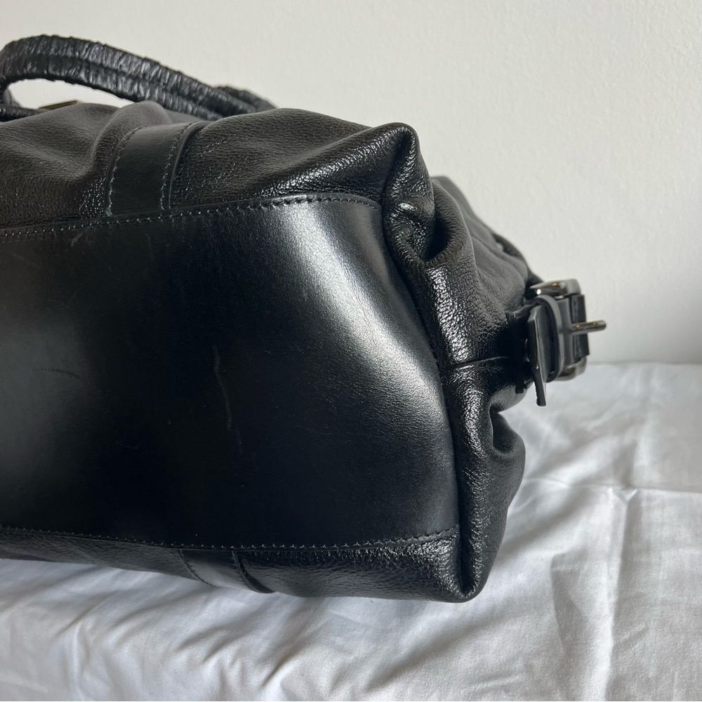 BURBERRY Black XL Calf Leather Hobo Shoulder Bag Haymarket Nova Check Canterbury - Picture 10 of 16